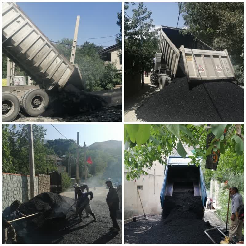 عملیات آسفالت خیابان چشمه روستای باغگل